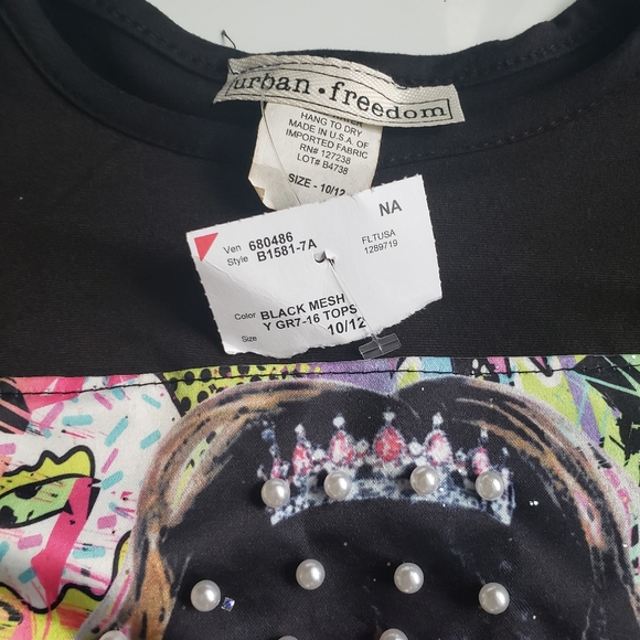 NWT Girls Black Cropped Top - Picture 3 of 6